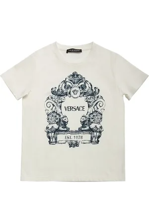 VERSACE Printed Logo Cotton Jersey T-shirt