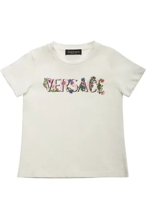 VERSACE Logo Print Cotton Jersey T-shirt