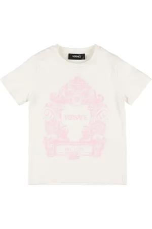 VERSACE Logo Print Cotton Jersey T-shirt