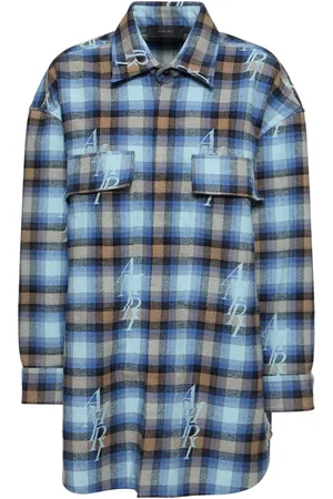 AMIRI Checked Cotton Blend Flannel Shirt
