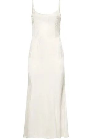 The Attico Jacquard Satin Sleeveless Midi Dress