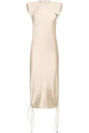 The Attico Fluid Satin Sleeveless Midi Dress