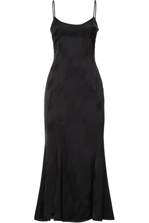 The Attico Jacquard Satin Sleeveless Midi Dress