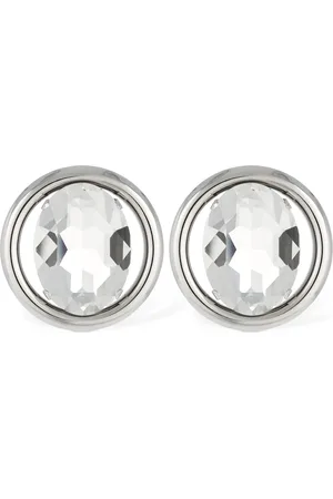 Alessandra Rich Oval Crystal Stud Earrings