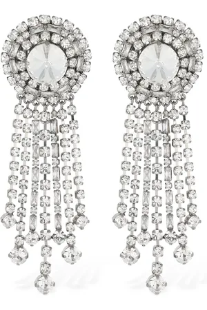Alessandra Rich Fringes Crystal Pendant Earrings