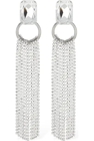 Alessandra Rich Crystal Earrings W/ Fringes
