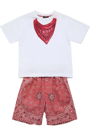 MONNALISA Cotton Jersey T-shirt & Poplin Shorts