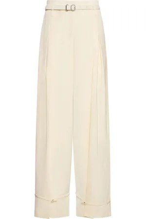 Jil Sander Viscose & Silk High Waist Pants