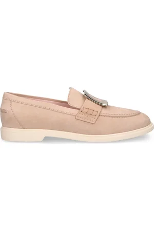 Roger Vivier 25mm Metal Buckle Suede Loafers