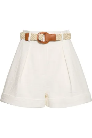 ZIMMERMANN August Cuffed Cotton Shorts