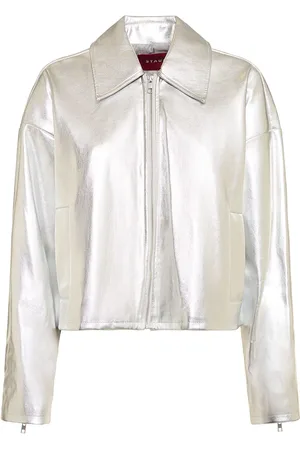 Staud Lennox Metallic Zip Jacket