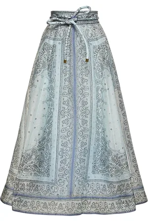 ZIMMERMANN Matchmaker Gathered Linen Midi Skirt