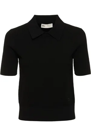 Tory Burch Crewneck Viscose Blend Top W/ Collar