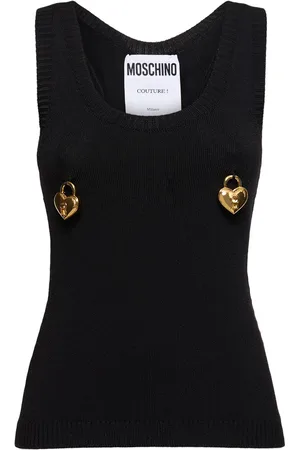 Moschino Embellished Stretch Viscose Blend Top