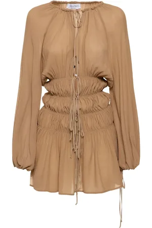 BLUMARINE Gathered Viscose Jersey Mini Dress
