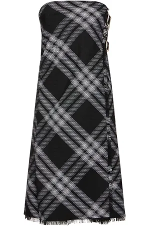 Burberry Wool Knit Strapless Midi Dress