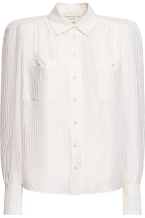 Alessandra Rich Silk Jacquard Shirt W/pockets