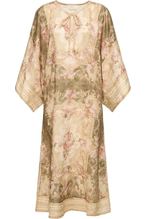 ZIMMERMANN August Linen Midi Kaftan Dress