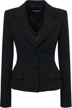 Dolce & Gabbana Stretch Wool Blend Single Breast Blazer