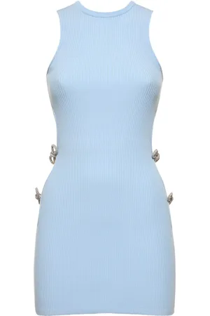 Mach & Mach Embellished Stretch Knit Mini Dress