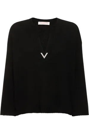 VALENTINO Wool Knit V-neck Sweater