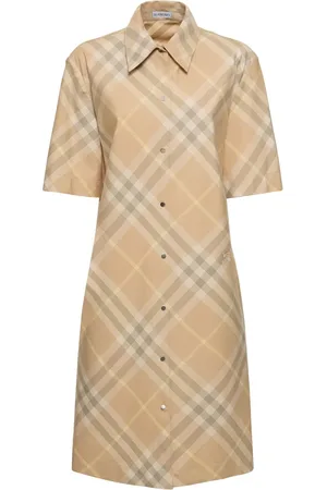 Burberry Check Cotton Jersey Mini Shirt Dress