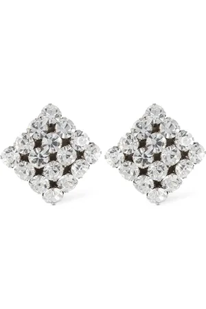 Alessandra Rich Square Crystal Stud Earrings