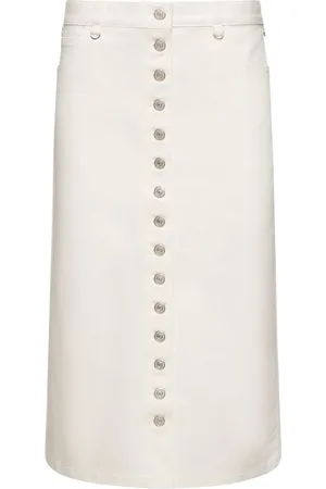 Courrèges Multiflex Cotton Denim Midi Skirt