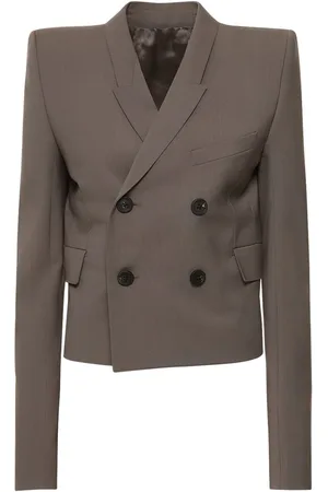 Rick Owens Neue Wool Double Breasted Crop Jacket