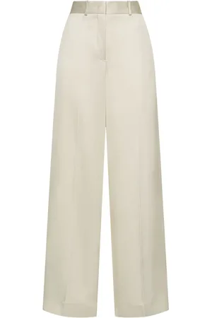 Jil Sander Viscose & Silk Twill Wide Pants