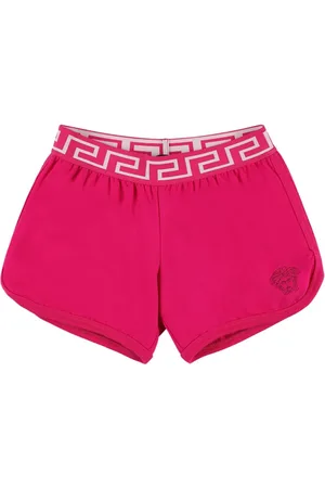 VERSACE Embroidered Cotton Jersey Shorts