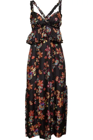 ULLA JOHNSON Sigrid Printed Silk Midi Dress