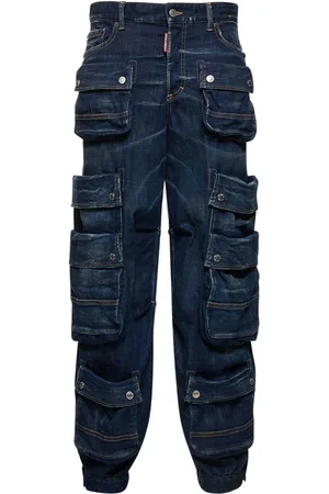 Dsquared2 Low-rise Wide Denim Cargo Jeans