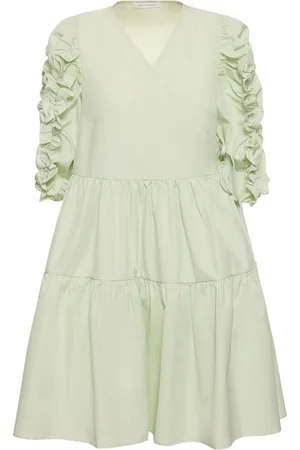 Cecilie Bahnsen Vermont Cotton 3/4 Sleeve Mini Dress