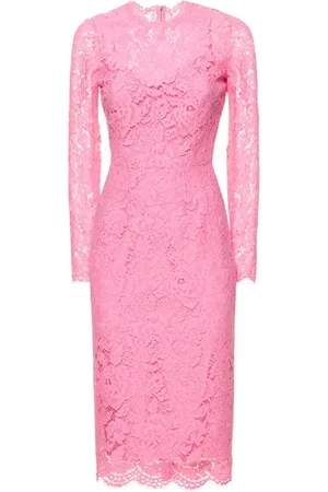 Dolce & Gabbana Floral & Dg Stretch Lace Midi Dress