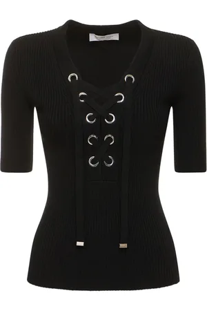 Michael Kors Wool Blend Lace-up Top