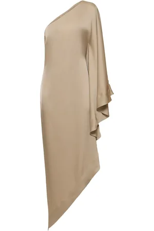 ALEXANDRE VAUTHIER One Shoulder Draped Satin Long Dress