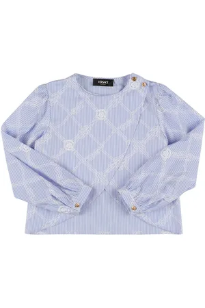 VERSACE Check Print Cotton Poplin Shirt