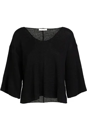 The Row Falexis 3/4 Sleeve Linen Knit Flared Top