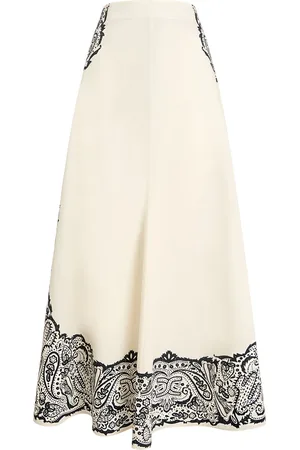 Chloé Printed Cotton Poplin Long Skirt