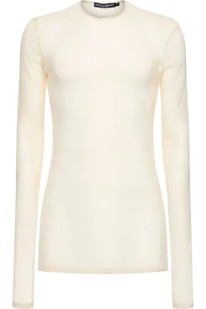 Dolce & Gabbana Tulle Long Sleeve Crewneck T-shirt