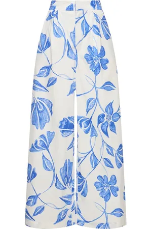 PATBO Nightflower Print Cotton Wide Pants