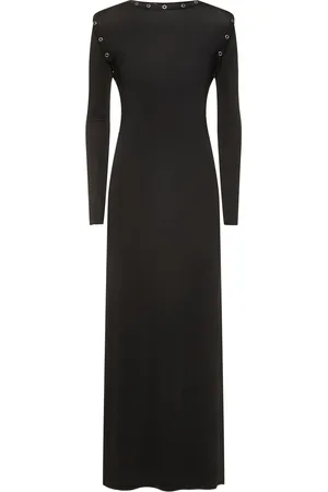 Y / PROJECT Jersey Long Sleeve Maxi Dress W/ Snaps