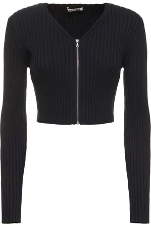 Auralee Cotton Wide Rib Knit Zip-up Cardigan