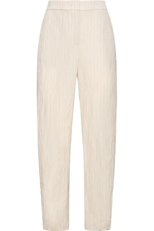 Giorgio Armani Cotton Blend Striped High Rise Pants