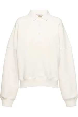 The Row Dende Cotton Blend Knit Polo Sweatshirt