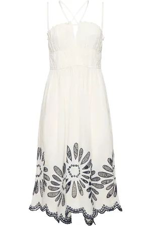 ULLA JOHNSON Beatrice Linen & Cotton Midi Dress