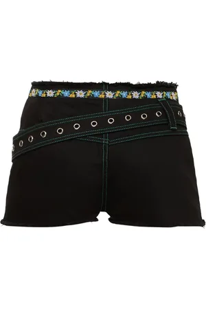 CORMIO Robin Fitted Denim Shorts W/belt