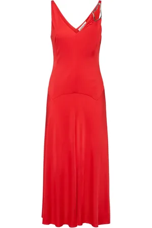 Lanvin Embellished Satin Midi Dress