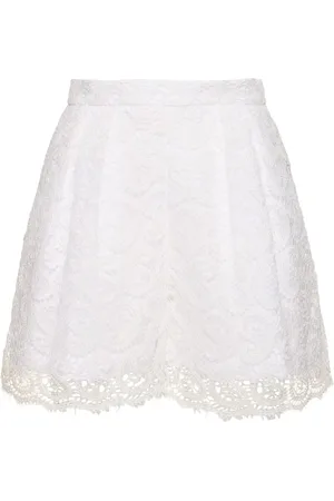 Giambattista Valli Paisley Lace Cotton Blend Shorts
